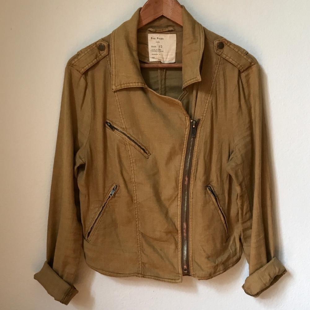 Free People Cropped Linen Moro Jacket